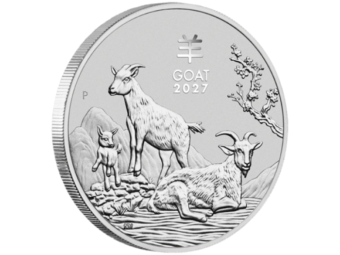  Сребърна монета "Лунарен календар, Година на Козата - 2027", 1/2 Oz